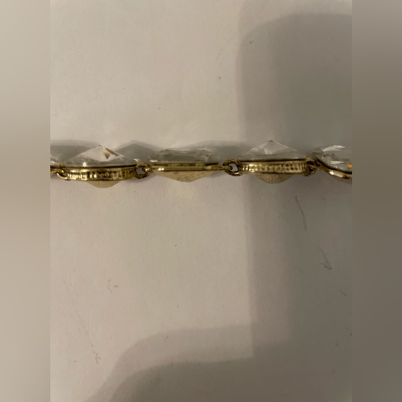 Large Square and Round Rhinestone Necklace - Picture 7 of 7